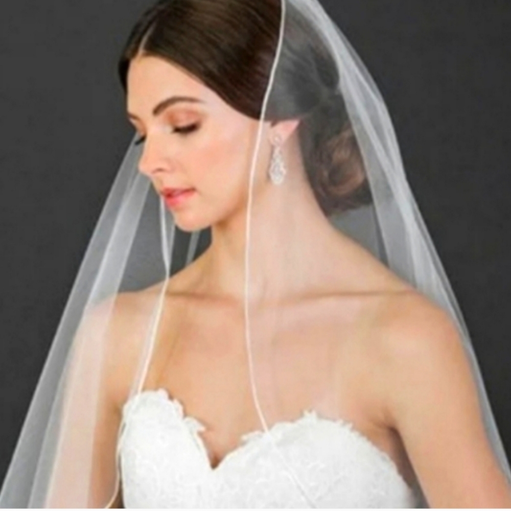 Sale ivory edged waist length veil